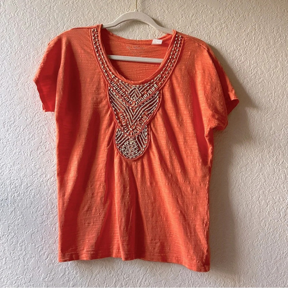 Chico's Tops - Women’s top beaded boho y2k 90s vacation resort hippy vacation artsy‎ bohemian